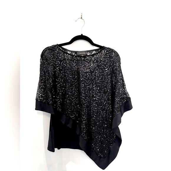💙🆕 NWOT R&M Richards Sequined Poncho - Picture 2 of 3